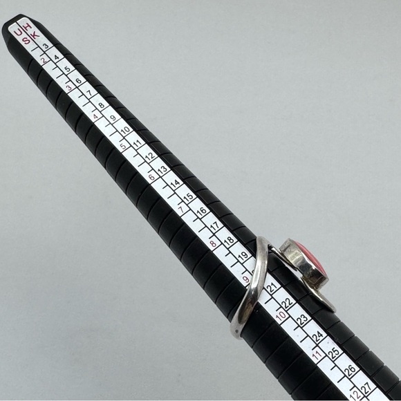 Vintage Mexico Silver Overlay Red Carnelian Agate Swirl Ring Statement Sz 9 - Picture 6 of 7